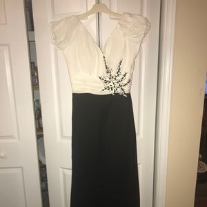 Black and white evening gown
